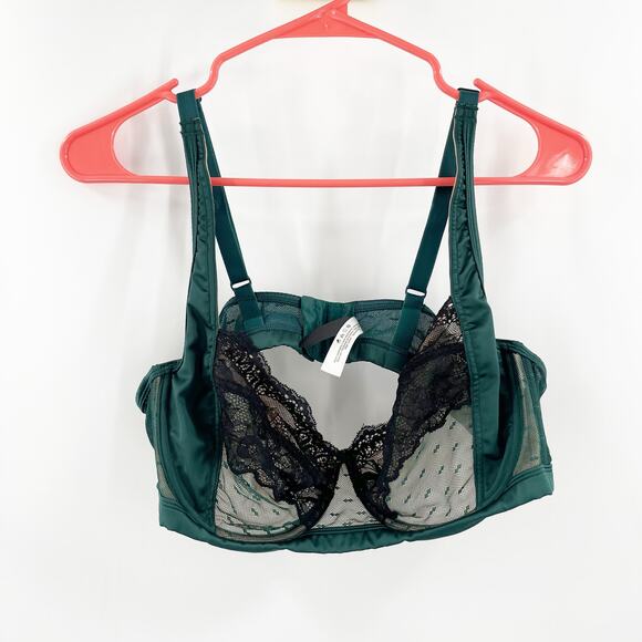 Adore Me Other - ADORE ME Bra Size 42C Teal Black Mesh Lace Curvy Adjustable Straps Intimates